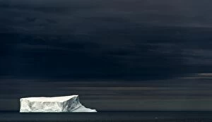 Tabular Iceberg floating in the sea