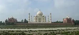 Agra Prints: Taj Mahal - view across the Yamuna - dry river bed