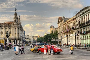 Taxi near capital building, Havana, Cuba