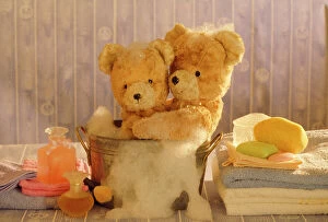 Images Dated 2nd January 2008: Teddy Bear - x2 teddies at bathtime