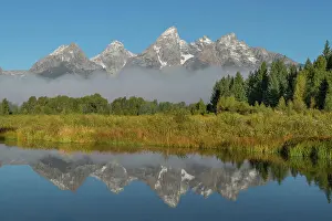 Range Prints: Teton Range reflected in still waters of the Snake River at Schwabacher Landing