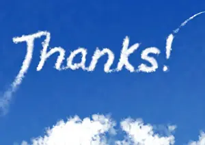 Aeroplane Prints: Thanks! - written in the clouds Manipulated image