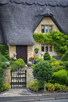 Flowering Gallery: Thatched roof cottage in Chipping-Campden, Gloucestershire