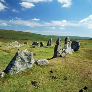 Shapes Prints: Down Tor Stone Circle Dartmoor, Devon, UK