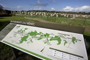 Archeology Prints: Tourist Information Sign - Carnac menhirs - Brittany - France