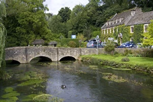 Trout stream in the village of Bibury, Gloucestershire