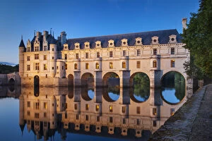 Twilight over Chateau Chenonceau and River