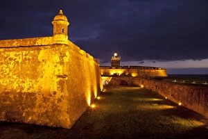 Twilight at historic El Morro Fort in old