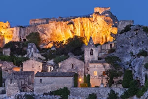 Twilight over medieval town of Les Baux
