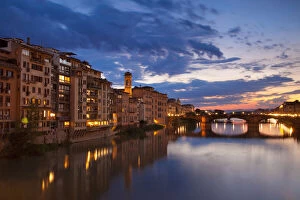Twilight over River Arno and renaissance