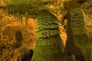 Twin Domes - amazing cave formations including draperies, soda straws and huge columns of stalagmites, called Twin Domes Twin Domes - amazing cave formations including draperies, soda straws and huge columns of stalagmites, called Twin Domes