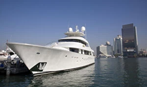 Arab Gallery: UAE, Dubai, Dubai Creek. Luxury yacht docked