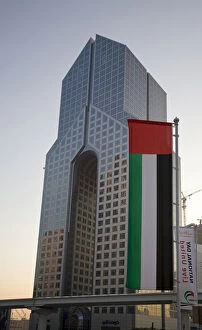 UAE, Dubai. View of Dusit Thani Hotel with