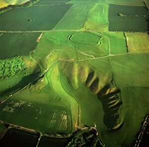 Aerial Gallery: Uffington White Horse with Uffington Castle hill