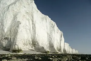 Sussex Prints: UK - chalk cliffs, coastline with white cliffs