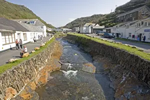 Boscastle Prints: UK - Valency stream after reconstruction following floods at Boscastle. North Cornwall UK