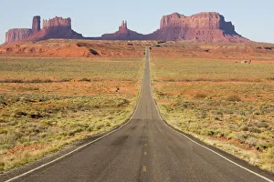 Arty Collection: USA - One of the most famous images of the Monument Valley is the long straight road (US 163)