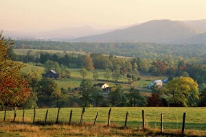 USA - farmland in early morning Autumn scene
