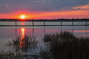 USA, Georgia, Jekyll Island, Sunset on Jekyll Island Date: 26-02-2021