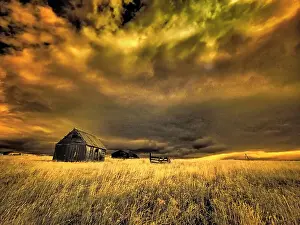 Cabin Prints: USA, Idaho, Liberty, Infrared of old cabin near Liberty Date: 26-09-2020