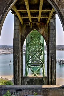 Painting Gallery: Usa, Oregon, Newport. Yaquina Bay Bridge