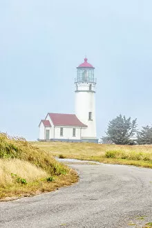 Lighthouse Collection: Usa, Oregon, Port Orford. Cape Blanco Lighthouse on a Foggy Morning Date: 05-08-2021