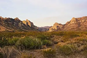 Sunrise Prints: USA - View looking toward Cave Creek Canyon and the Chiricahua Mountains in Portal AZ at sunrise in July