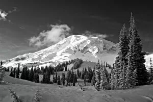 Images Dated 9th July 2021: USA, Washington State, Mt. Rainier National Park, Winter on Mount Rainier Date: 15-02-2006