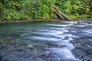 USA, Washington State, Olympic National Forest. Rapids on Duckabush River. Date: 13-09-2021