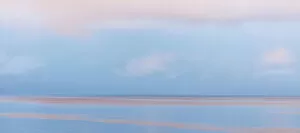 Seascape Collection: USA, Washington State, Seabeck. Pastel sunrise panoramic over Hood Canal. Date: 27-08-2021