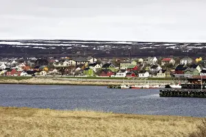 Fjords Prints: Vadso Village by Varanger fjord - Norway