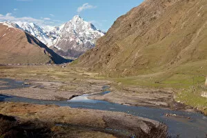 Alpine Collection: Valley of the Tergi / Thergi river at Stepantsminda (Kazbegi) in the Great Caucasus, Georgia
