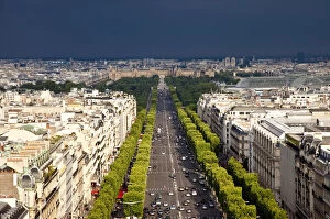 View down the Champs Elysee from the top