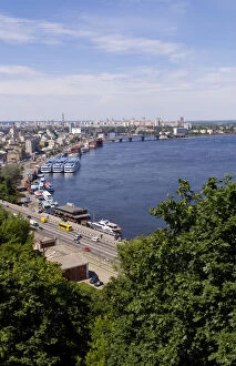 View from above of Dnieper River (or Dnipro)