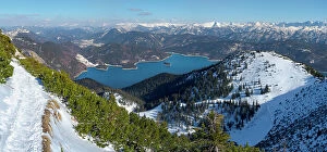 Southern Collection: View towards lake Walchensee and Karwendel mountain range. View from Mt