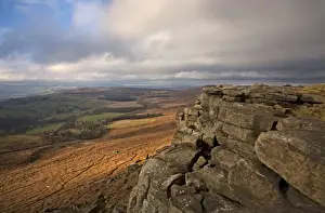 February Prints: View looking across the Derdyshire countryside from Stanage Edge - Derbyshire - England