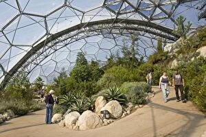 Visitors inside Mediterranean Biome Eden Project