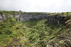 Volcanoes Prints: Volcanic Crater - Los Gemelos (The Twins) - on the island of Santa Cruz - Galapagos Islands