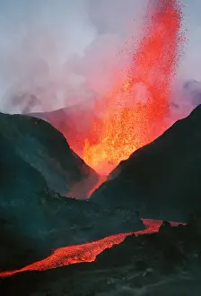 Orange Prints: Volcano Kimanura Nyamulagira Virungas, Zaire, Africa