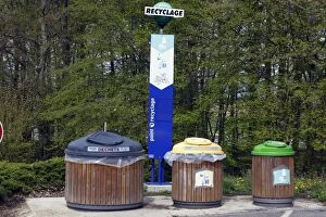 Dustbins Collection: Waste collection - with Info panel on the A7 motorway - France