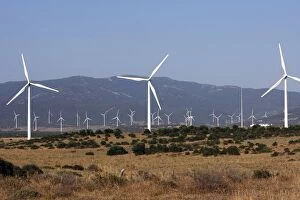 WAT-12974 Windmills / Turbines at wind farm near Tarifa