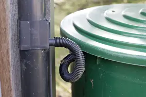 Equipment Prints: Water Tank - rainwater diverter on downpipe from roof with pipe connecting to green water butt