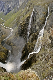 Images Dated 20th May 2007: waterfalls - view of the thundering water masses of Voringfossen and Simadalen in early spring