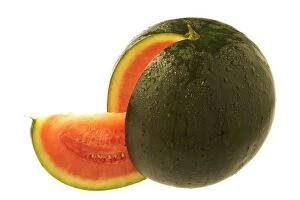 Watermelon with cut segment
