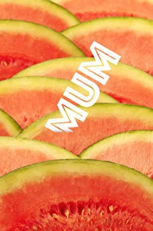 Watermelon Slices close-up, Mum in a Melon