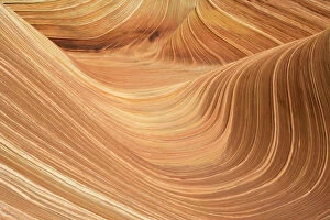The Wave, naturally carved in beautiful red and yellow striated soft Navajo sandstone