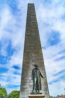Images Dated 6th July 2021: William Prescott Statue, Bunker Hill Battle Monument, Charlestown, Boston, Massachusetts