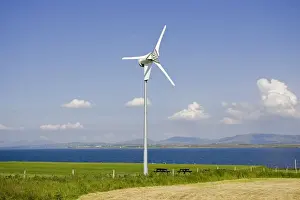 Islay Prints: Wind turbine Port Charlotte Isle of Islay Scotland UK