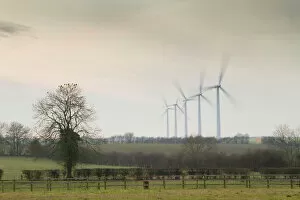 Wind Turbine - A row of wind turbines producing green energy
