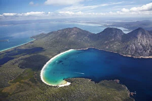 Aerial Gallery: Wineglass Bay, and The Hazards, Freycinet